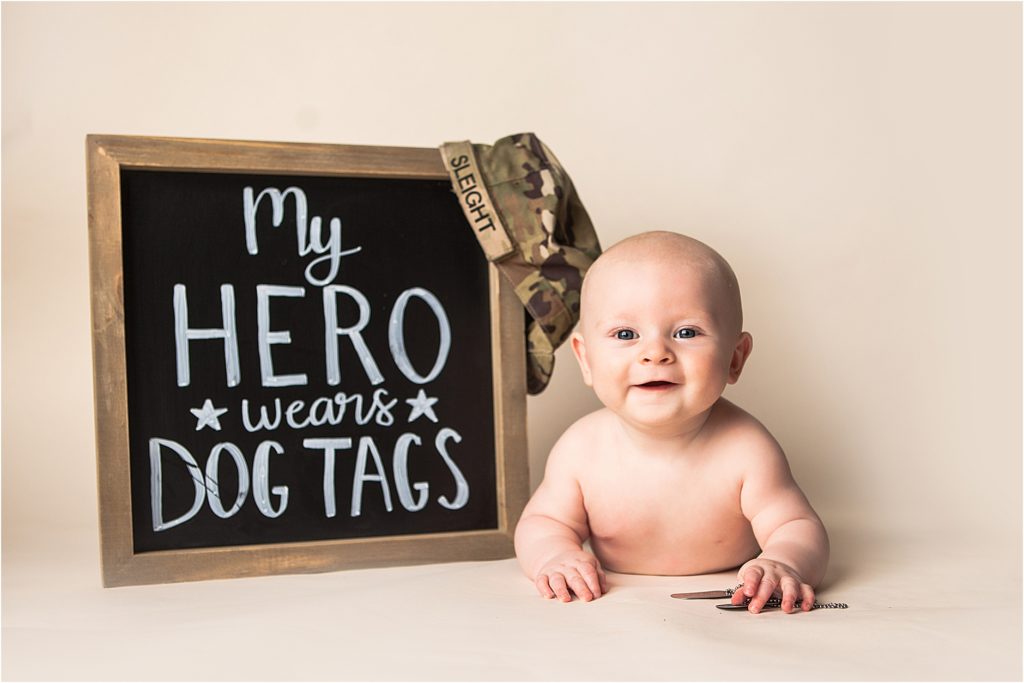 6 month military baby portrait